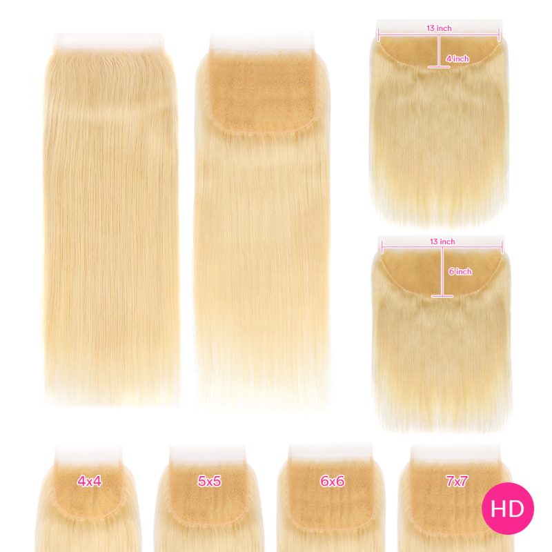 #613 HD Lace Closure Virgin Hair Natural Straight Lace Frontal Closure - 图片 4